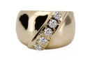 Or jaune 14 carats Zircon Anneau Style vintage vrc036y